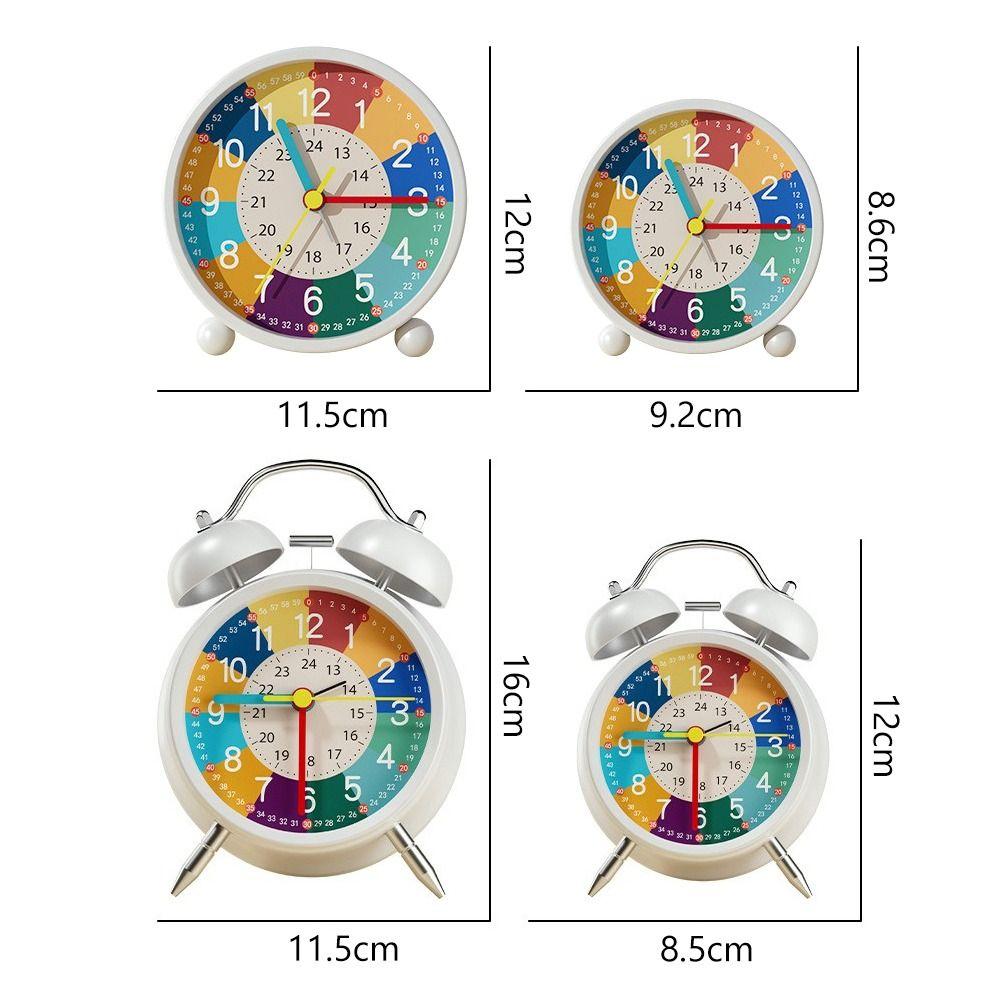 Creative Metal Alarm Clock Colorful Dual Bell Children Learning Clock Wake Up Clock Student Use