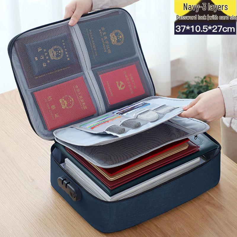 Multilayer Document Organizer Bag for Home: Household File, Birth Certificate Storage & Heavy Document Archive