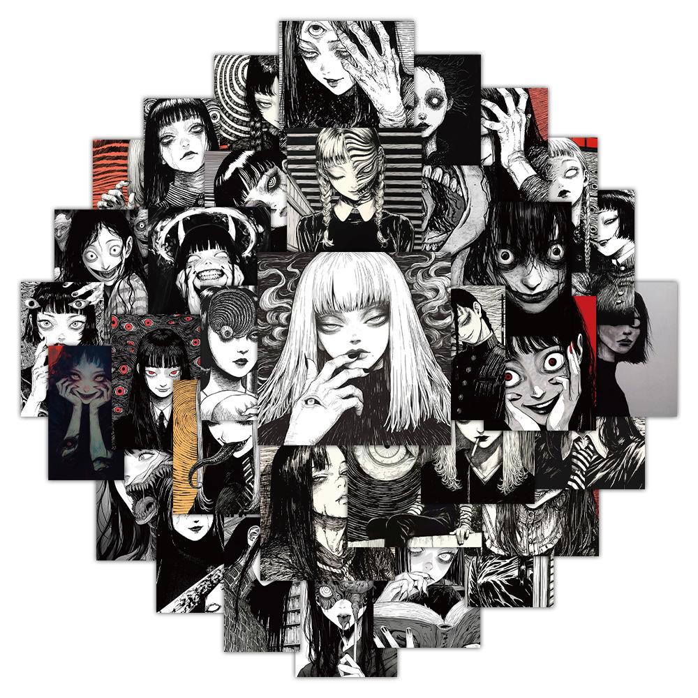 10/30/50pcs Thrilling Horror Girl Cartoon Stickers Anime Decals DIY Notebook Motorcycle Laptop Guitar Cool Graffiti Sticker Pack