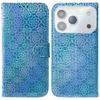 For iPhone 17 Pro Max Stand Case Dazzling Flower Leather Phone Cover with Wrist Strap
