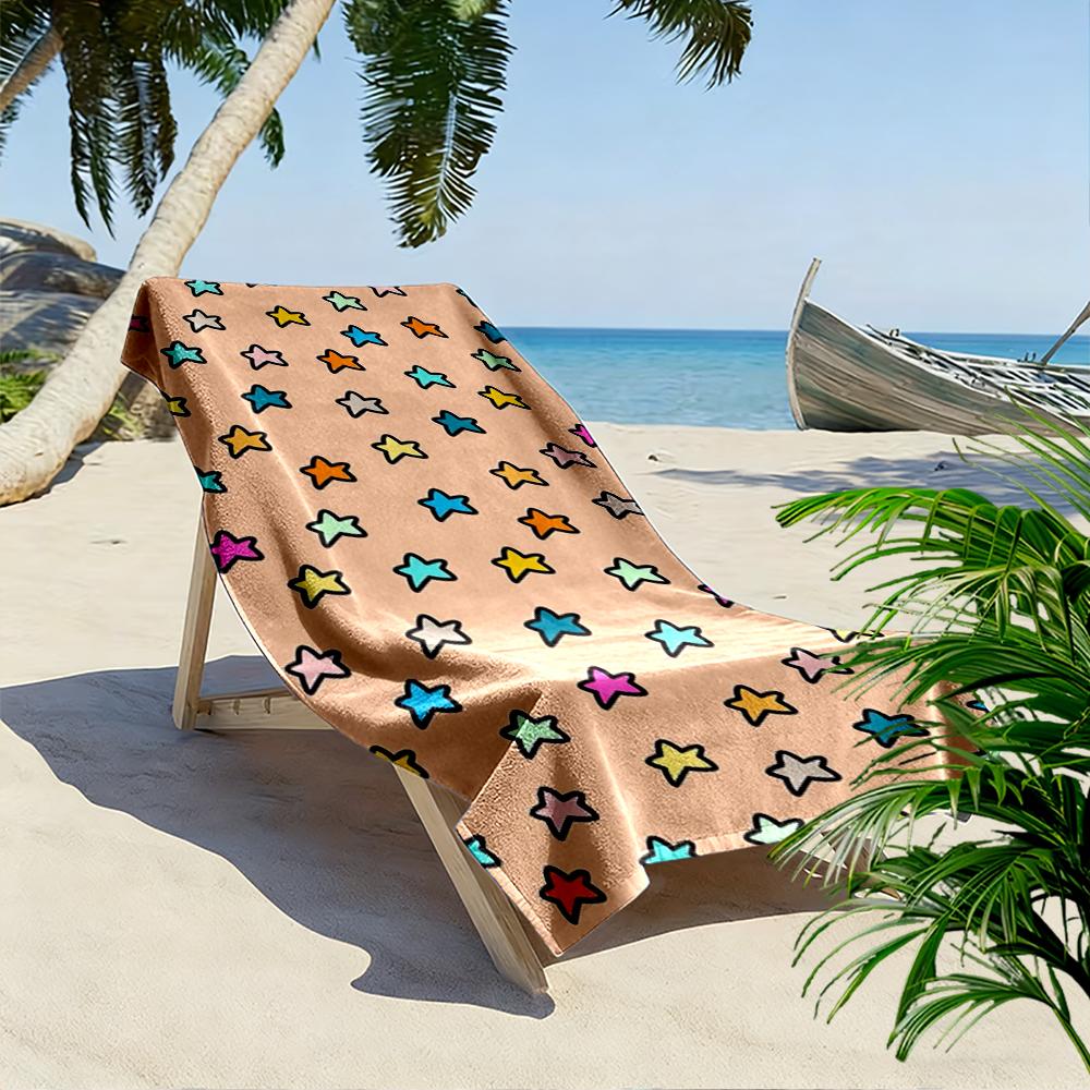 Colorful Star Pattern Beach Towel Beach towel quick-drying for travel outdoor sports jogging beach and swimming