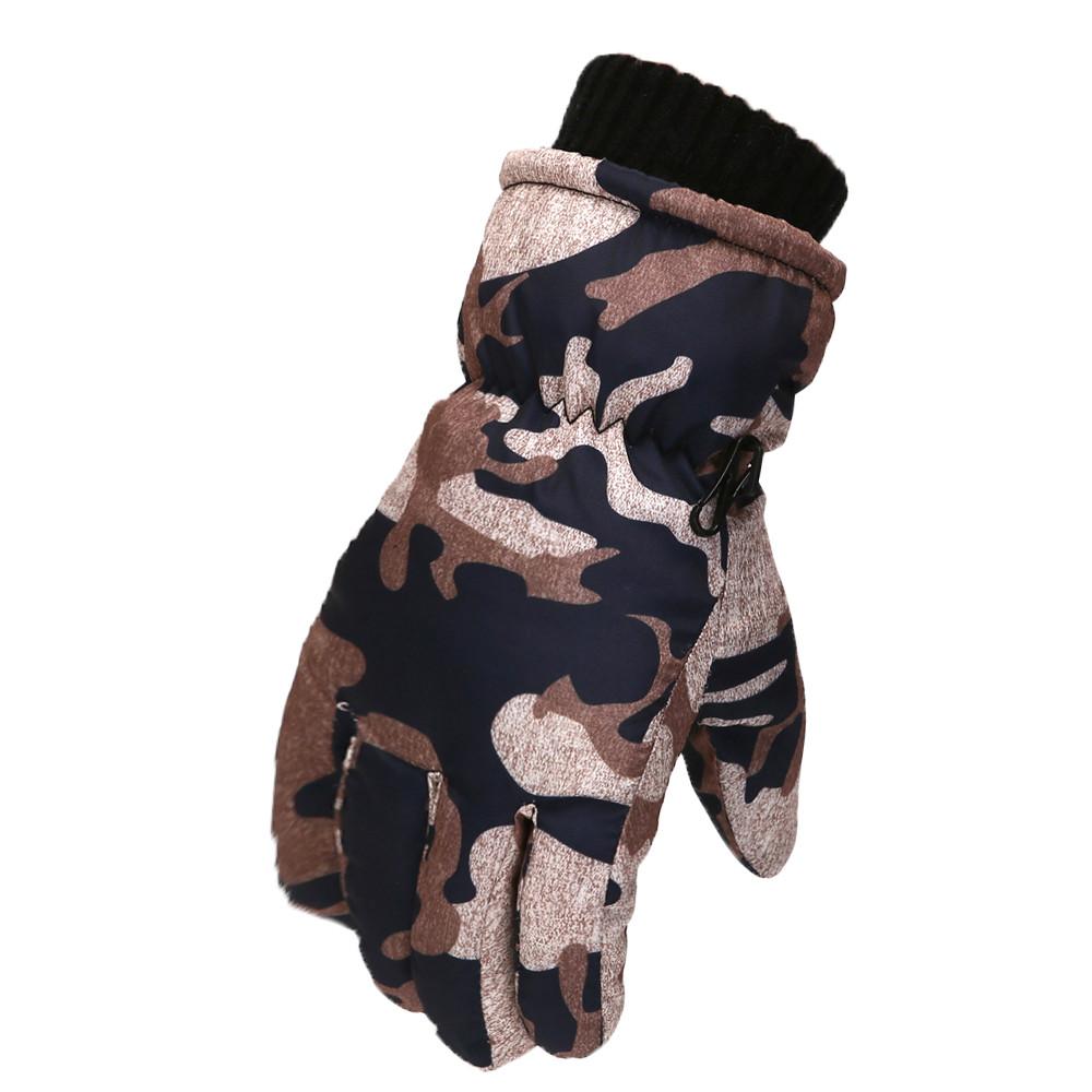 

Модернизированные детские лыжные перчатки для улицы, велосипедные перчатки, зимние теплые перчатки для альпинизма, водонепроницаемые L коричневый