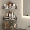 Bathroom Storage Holder Bath Shelf Bath Shower Shelf Aluminum SquareBathroom Corner Shelf Gray Aluminum Kitchen Storage Holder
