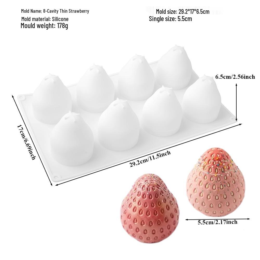 Moldes de Silicona para Mousse de Fruta 3D: Pera, Manzana, Piña, Melocotón, Durian, Frambuesa.