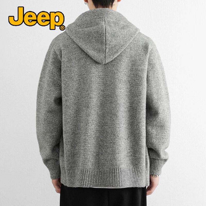 JEEP Men's Hooded Knitted Cardigan Jacket