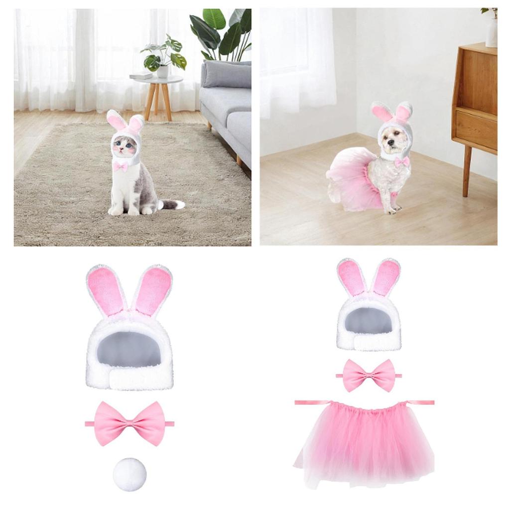 3Pcs Cute Costume Bunny Costume Cute Bunny Ears Accessories Cosplay for Daily wearing Small Dogs Photo Props Halloween Festival