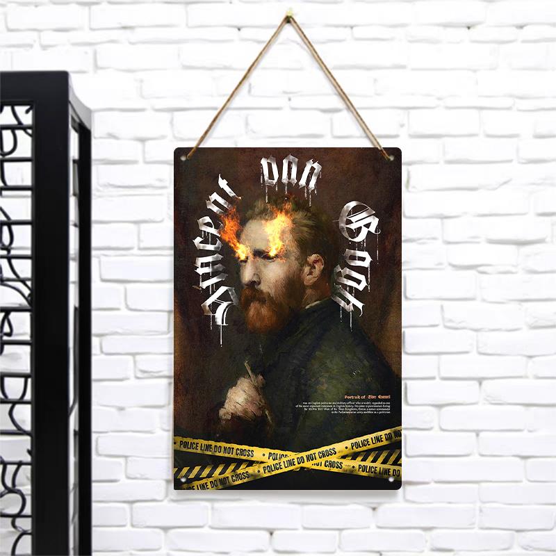 

Van Gogh Style Metal Iron Painting Creative Art Home Decor Living Room Bedroom Wall Hanging Retro Industrial Style 7.9x11.8In(20x30cm)