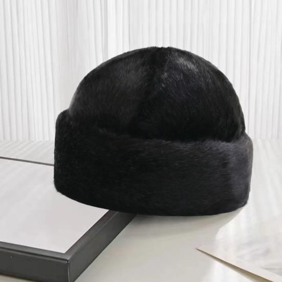 Winter Hat No Brim Ergonomic Keep Warm Padded Thickened Winter  Wear Imitation Mink Winter Head Plush President Hat for Outdoor