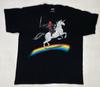 Marvel Deadpool che cavalca un unicorno Grafica arcobaleno Maglietta Uomo XL Nero Film
