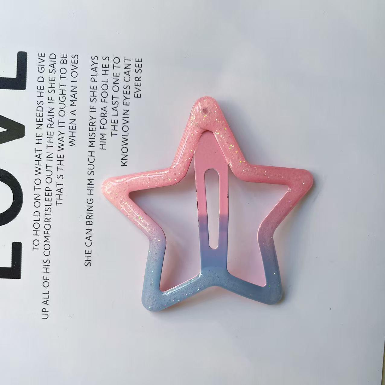 

Двоколірний градієнтний затискач-зірка для волосся – 6 см, милий BB-затискач для дітей