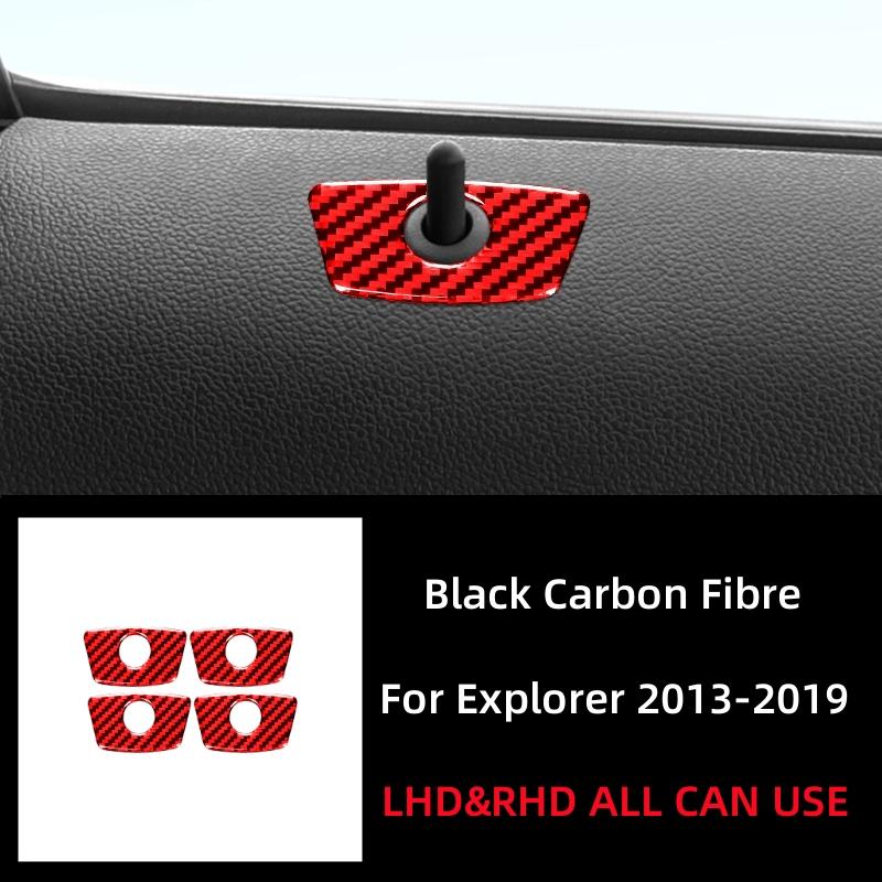 Carbon Fiber for Ford Explorer 2013-2019 Car Accessories Interior Car Door Locks Decoration Cover Trim Sticker Decal Frame