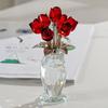 Crystal Rose Figurines Ornament,Crystal Bouquet Ornament Collectibles Handmade Rose Flower Gift for Wife Mom Girlfriend
