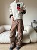CleanFit Herren Retro Karomuster Stehkragen Jacke - Herbst/Winter Trendiger Baseball-Stil Mantel