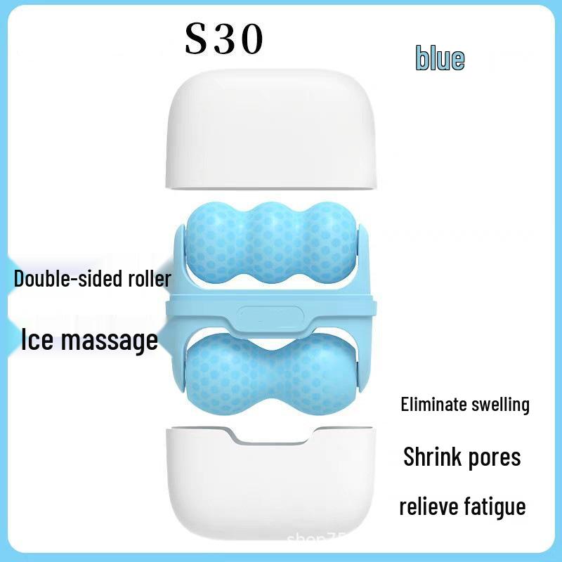 

Dual-Head Ice Roller S30: Portable Facial Rejuvenation Device for Skincare небесно-голубой
