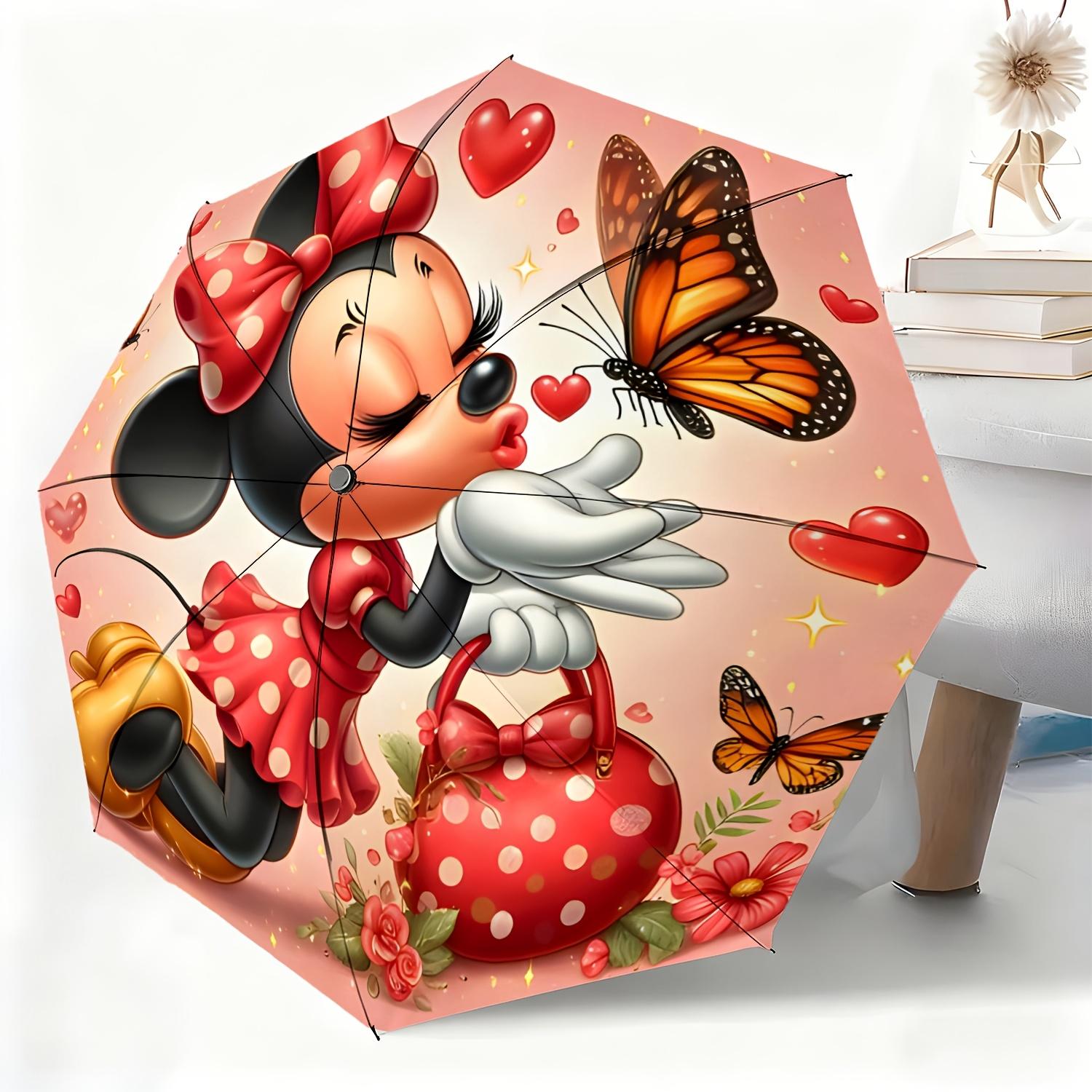 

A Fully Automatic Umbrella Featuring a Disney-Licensed Minnie Mouse Cartoon Design, Suitable for All Occasions As a Dual-Purpo (as the picture,Iron&8K)