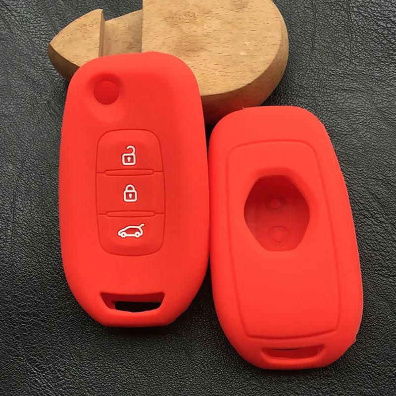 Silicone Car Key Car Case Cover for Renault Kadjar 3 Button Floding Key Case Cover Shell