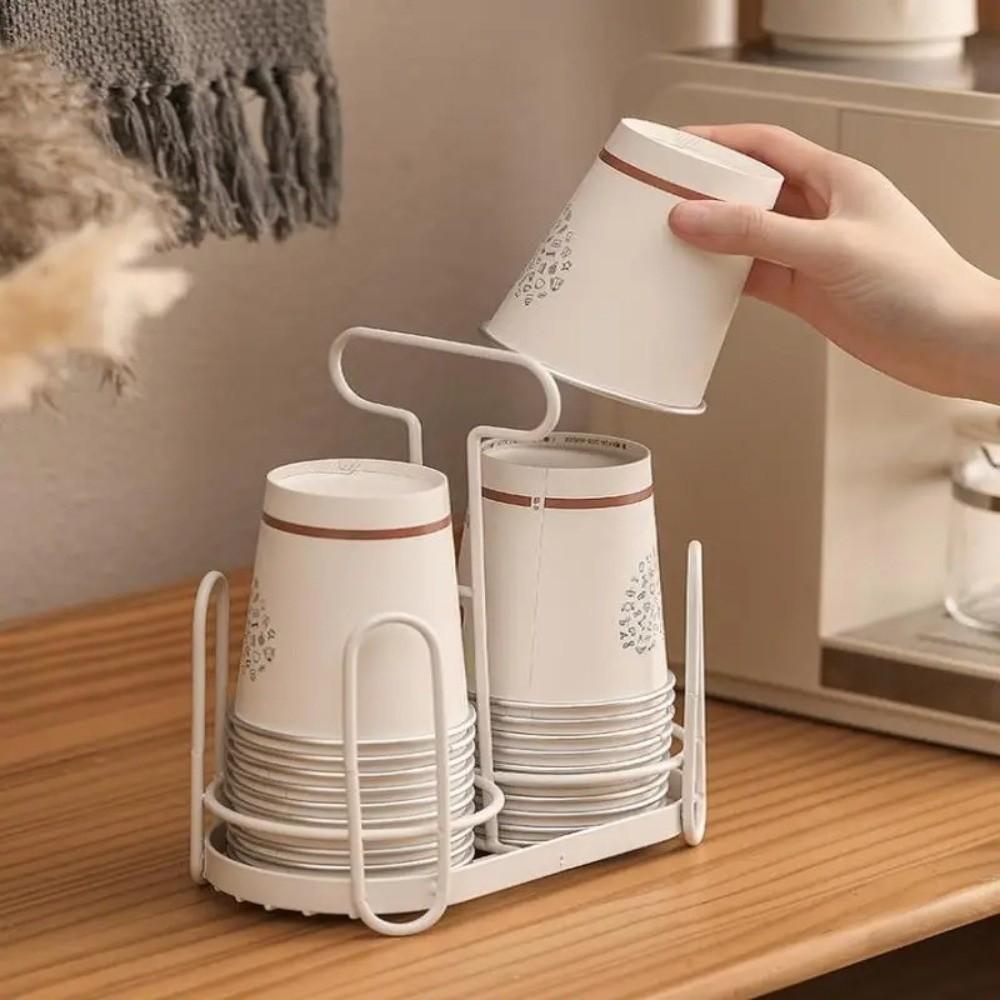 Metalen Beker Opbergrek Uitgesneden Ontwerp Keuken Papieren Bekerhouder Duurzame Bekerhouder Dispenser
