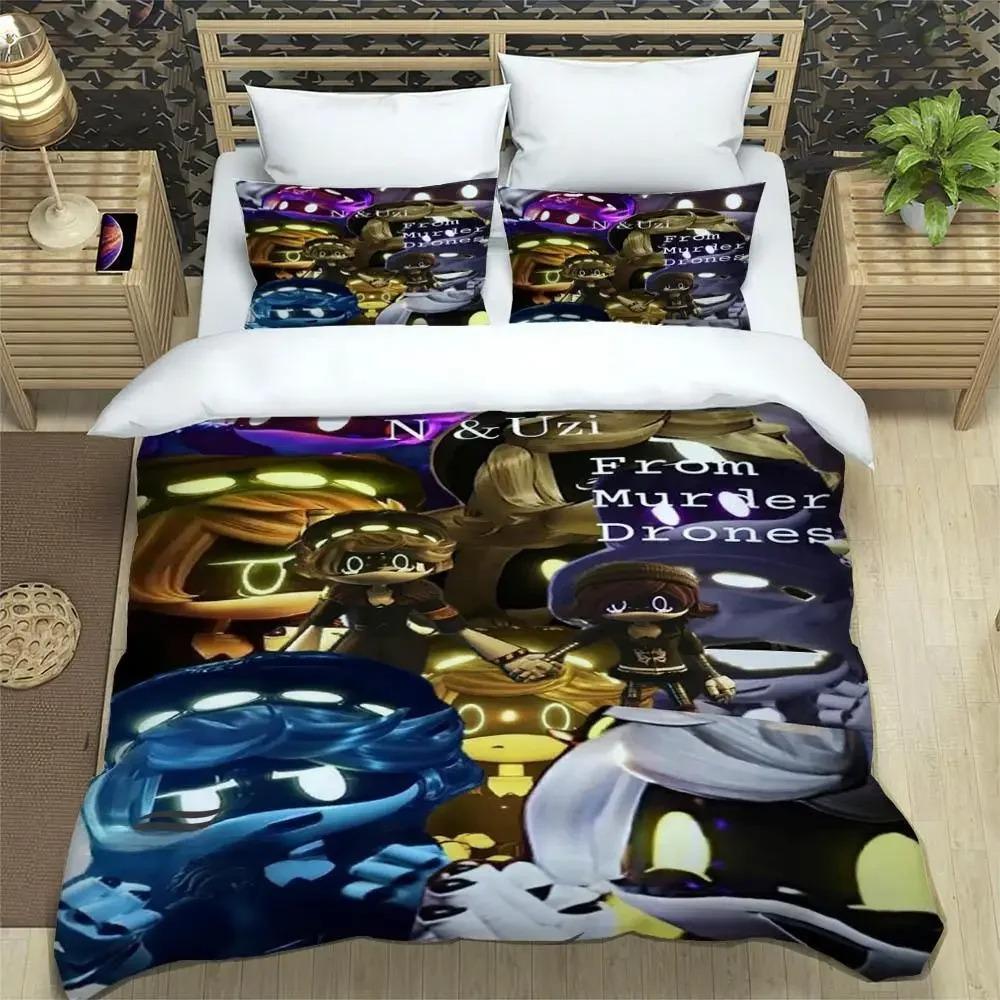 Murder Drones Cartoon Printed Bedding Sets Exquisite Bed Supplies Set Duvet Cover Bed Comforter Set Bedding Luxury Birthday Gift