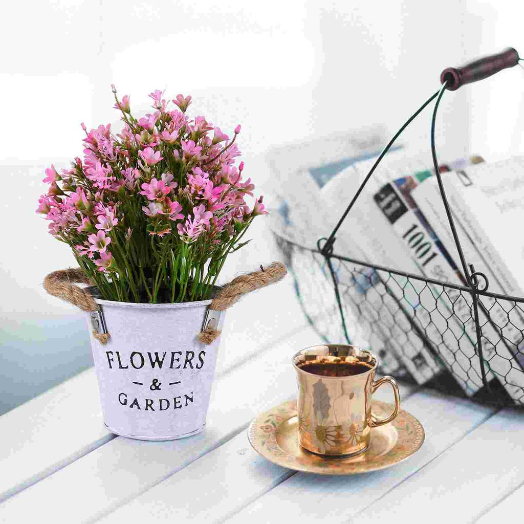 Indoor Plant Artificial Flower Pot Decoration Vase Lifelike Bonsai Plastic Simulated Pots