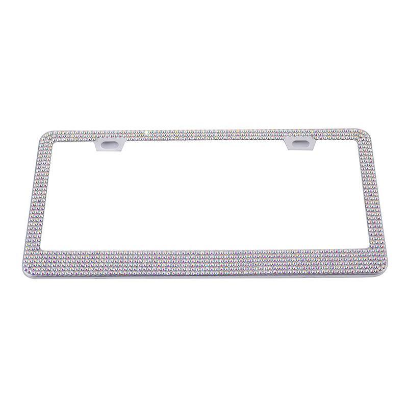 

1шт рамка номерного знака автомобиля блестящая хрустальная рамка номерного знака американский номерной знак рамка номерного знака из нержавеющей стали автомобильные аксессуары разноцветный