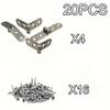 20/30 Sets of Nut Hinges - 90-degree Folding Wall-mounted Bracket with Screws, Suitable for Furniture, Cabinet Doors,workbenches