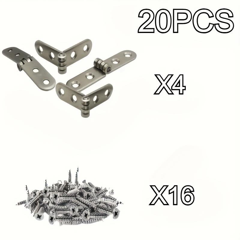 

20/30 sets of nut hinges - 90-degree folding wall-mounted bracket with screws, suitable for furniture, cabinet doors,workbenches