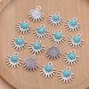 10Pcs Bohemian Fan-Shaped Sun Charms Imitation Turquoise Pendants For Jewelry Making Diy Necklace Bracelet Earrings Key Chain