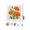 DIY Cross Stitch Kit with Floral Pattern Includes Fabric Needle Thread Scissors and Frame for Home Decoration and Craft Projects