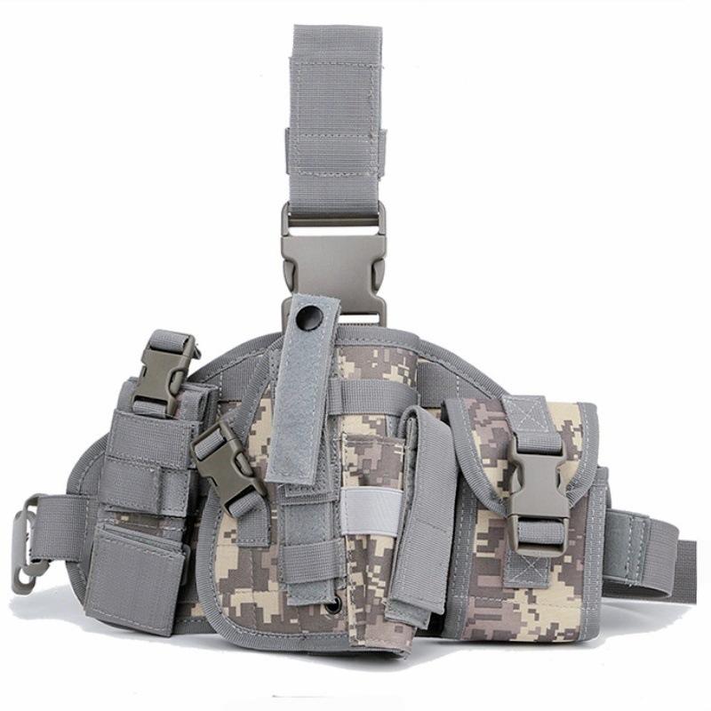 HOT!Universal Tactical Gun Holster Thigh Pistol Bag Pouch Leg Harness Outdoor Adjustable Detachable MOLLE Hunting Leg Holster CS