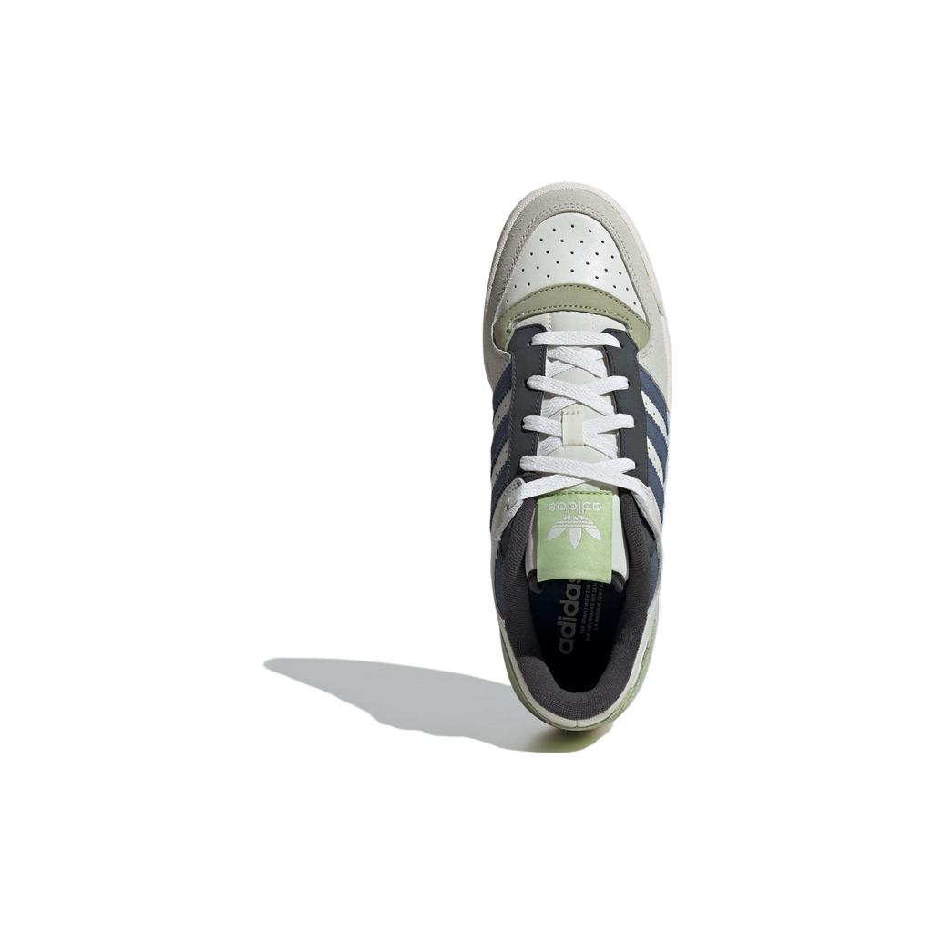 Adidas Originals Forum Round Toe Lace-Up Shock Absorbing Durable Low-Top Sneakers Unisex Sneakers White Green Gray ID6263