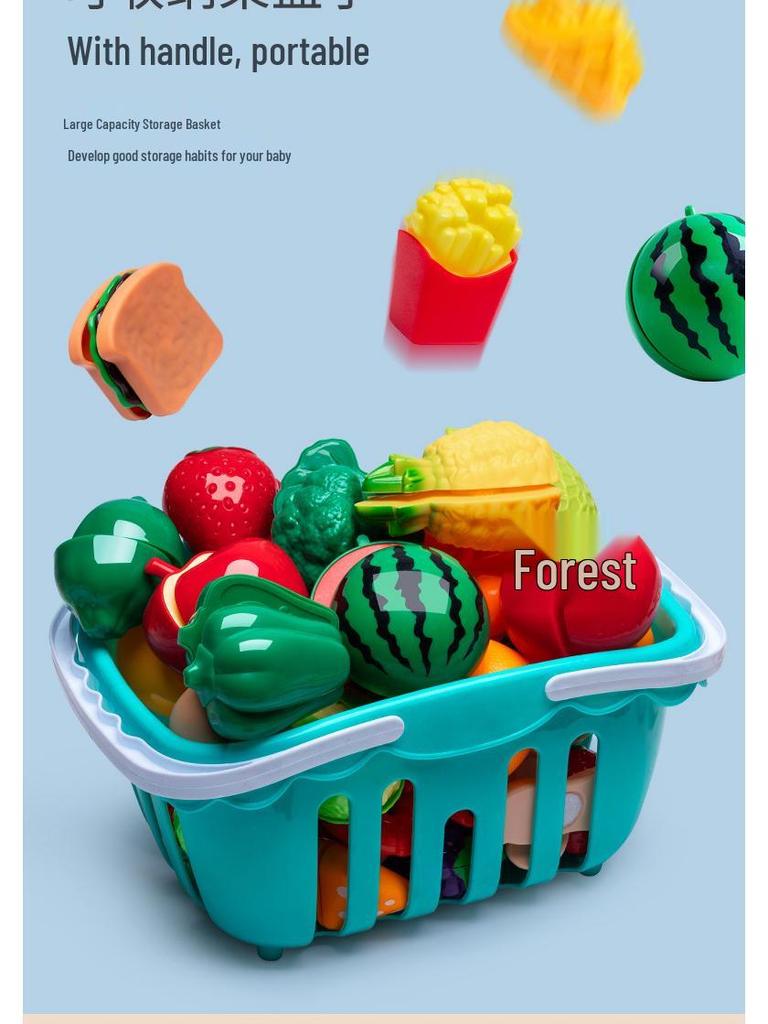 Cross-Border Pretend Kitchen Playset: Educational Toy for Girls Ages 3-6, Includes Fruit Cutting Set