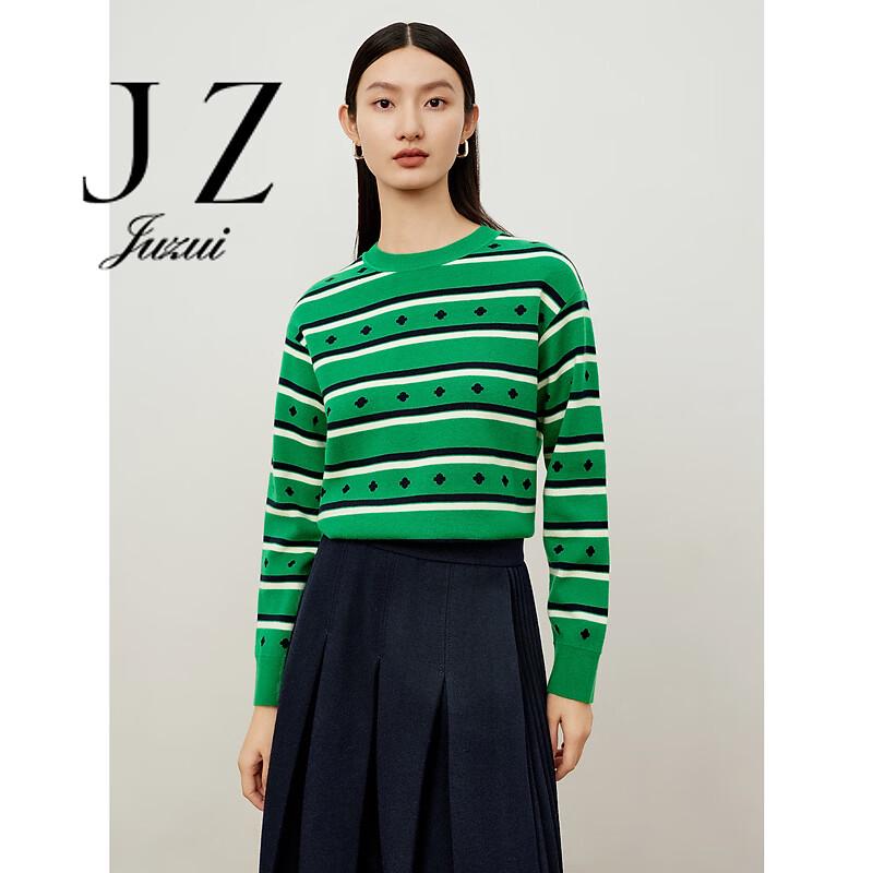 JUZUI Women's Clover Stripe Knit Sweater