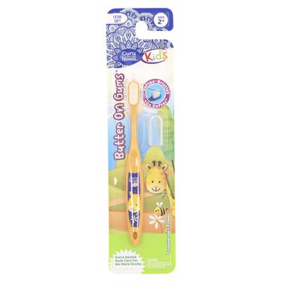 Children's Toothbrush Head, 2 Years and Older, Extra Soft, Giraffe, 1 Toothbrush + 1 Cover