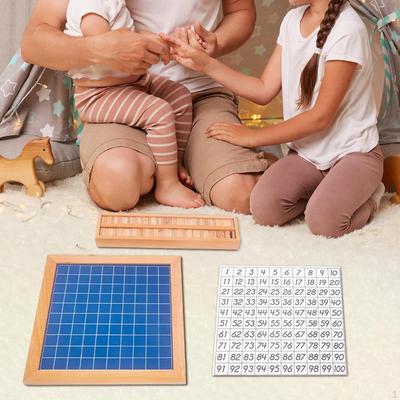 Montessori 1-100 Kolejne Liczby Edukacyjna Tablica Stu Gra Zabawka 1 do 100