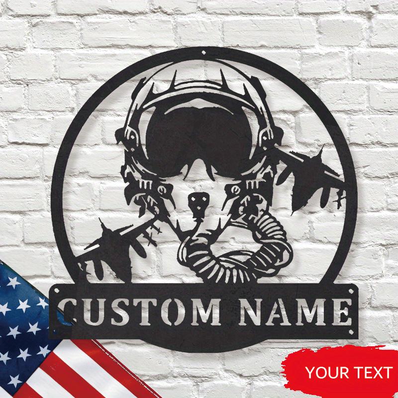 Custom Metal Sign Art Retro Fighter Pilot Gift Garage Wall Decor