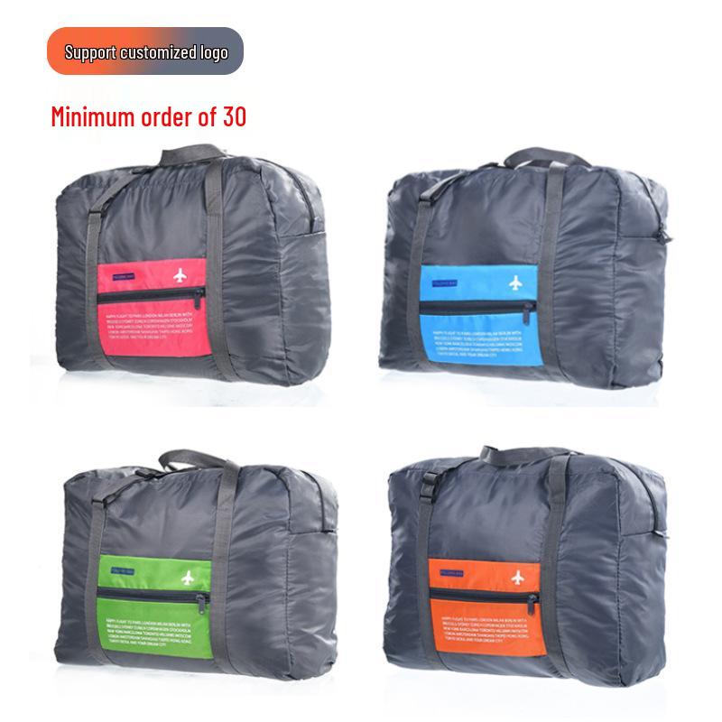 Foldable Large-Capacity Storage Bag with Printed Logo, Trolley Attachment, and Portable Design for Gym and Travel