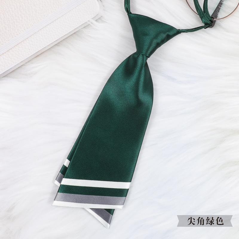 Korean Version Of Professional Sharp Corner Gray Small Tie Japanese Bow Tie Flower Ribbon Bow Student Business Women'S Tie