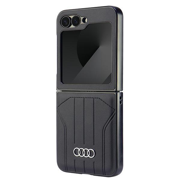 Audi Synthetic Leather Magsafe Z Flip6F741 Czarny/Black Hardcase Au-Tpupcflip6-Q5/D1-Bk