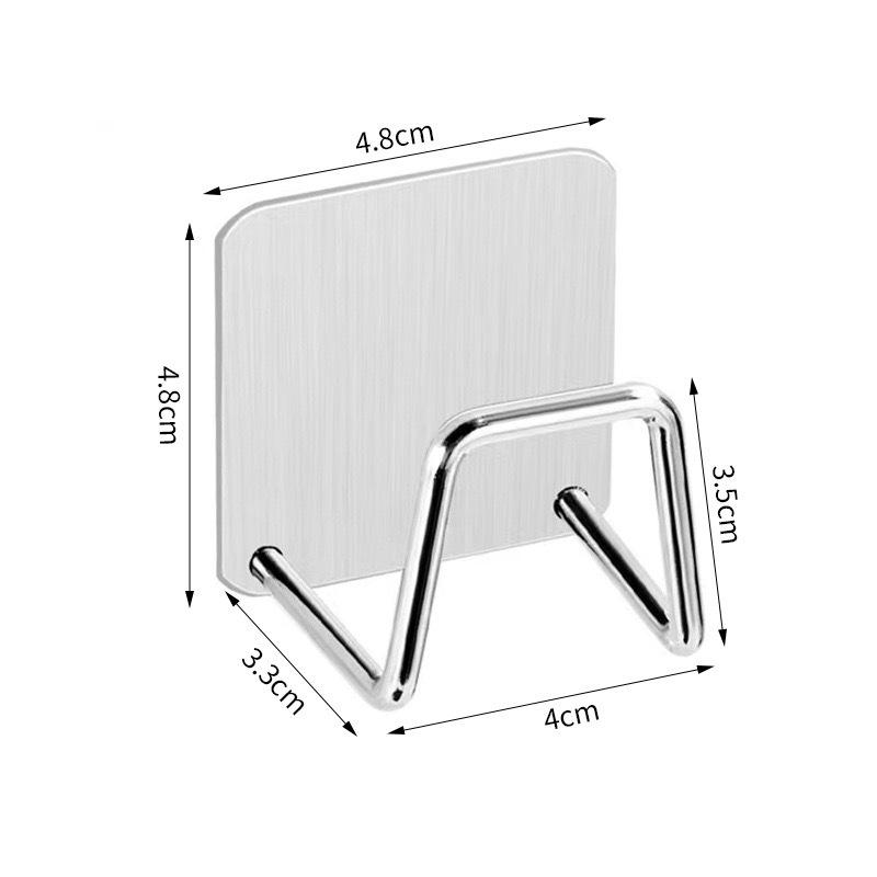 Stainless Steel Adhesive Hooks for Bathroom & Kitchen - Traceless, Rust-Resistant, Strong Adhesion