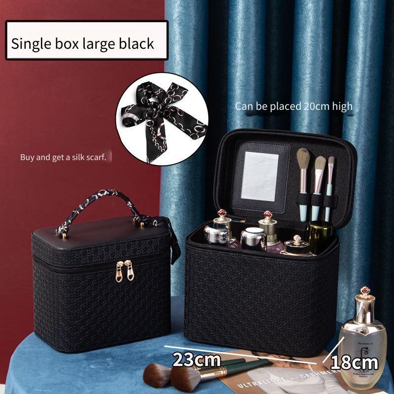23x18x20cm Large Capacity Makeup Organizer Bag Hand Carry Cosmetic Case Portable Travel Toiletry Pouch Wedding Bridesmaid Gift 23X18X20CM