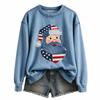 Felpa girocollo da donna con stampa animalier, vestibilità larga, pullover casual