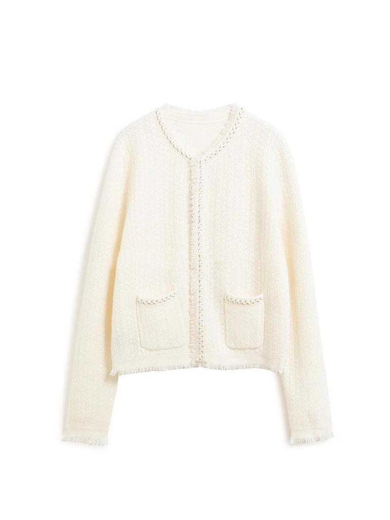 Gold Edge Double-Sided Woven Cardigan Dress Set