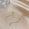 Exaggerated Line Bowknot Earrings for Women Harajuku Long Tassels Drop Earrings
