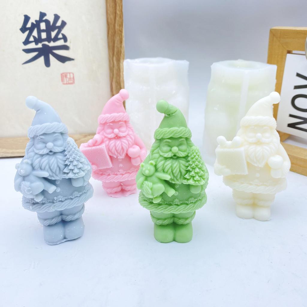New Santa Claus Candle Silicone Mold DIY Christmas Tree Santa Claus Festival Atmosphere Ornament Silicone Grinding Tool
