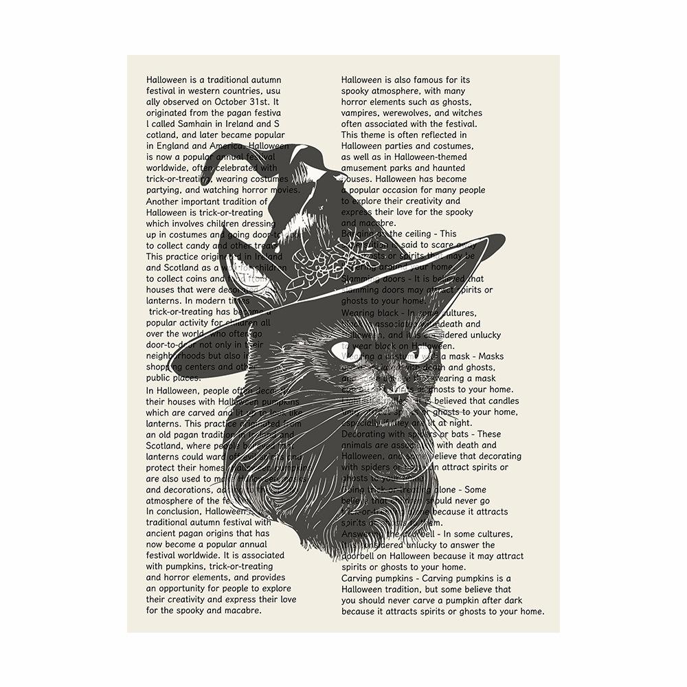 Pittura su Tela Zucca di Halloween Testa Strega Scheletro Pipistrello Quotidiano Inglese Pittura Decorativa Nordica per Soggiorno Casa