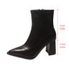 Fashion Women Pointed Toe Block Heel Booties Skinny Boots High Heel 2025 New Spring and Autumn French Style