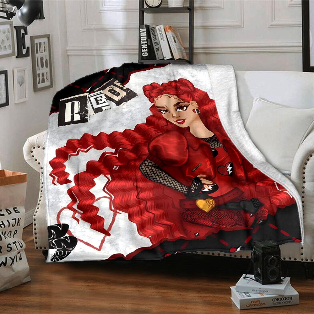 1pc Descendants The Rise of Red1 Blanket, Gift, for Men and Women, Soft Blanket, Good for Sofa Bed Couch Travel, Lightweight Flannel Blanket