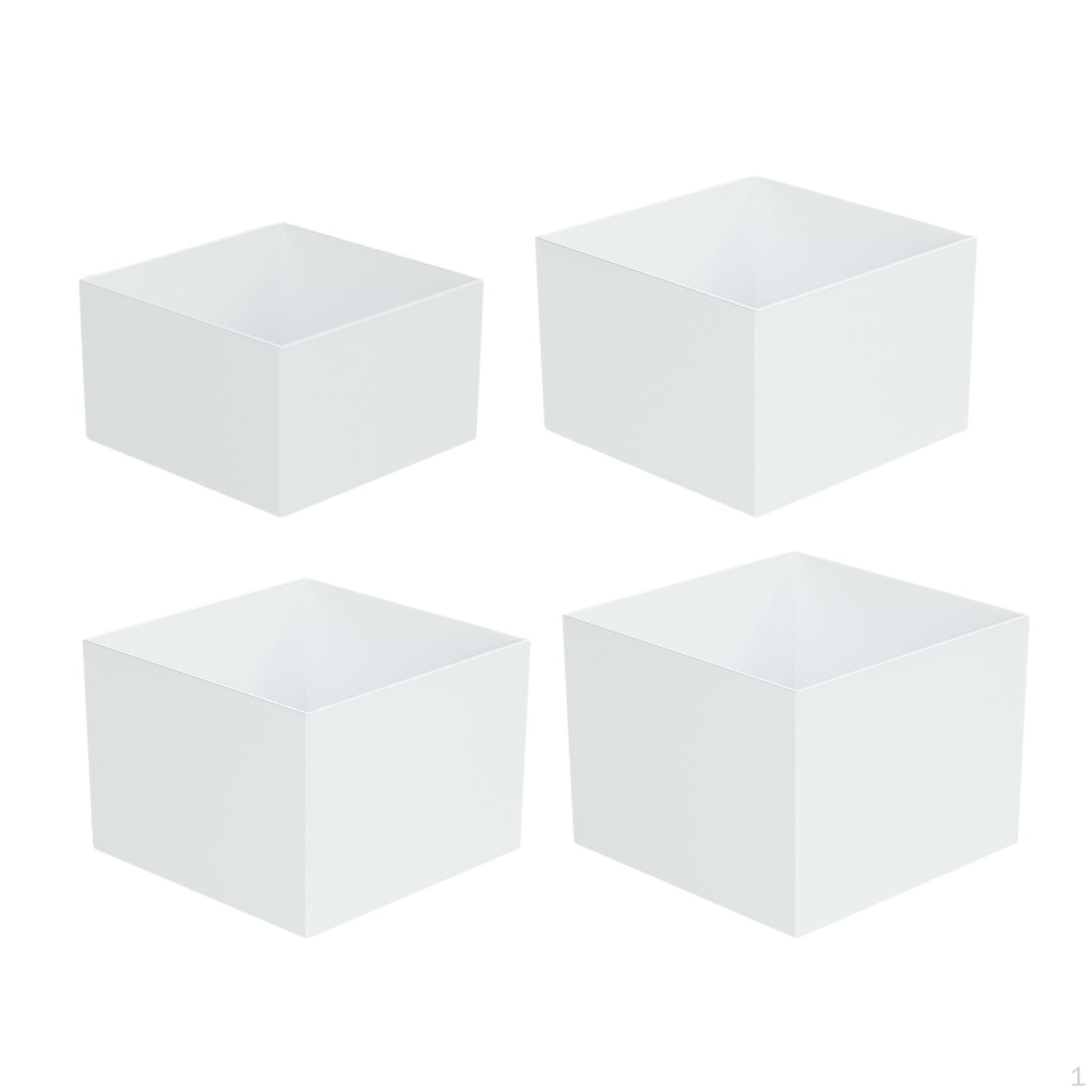 

4 Acrylic Cake Stands Holder Bins Decoration DIY Display Boxes Cupcake Racks for Birthday Shower