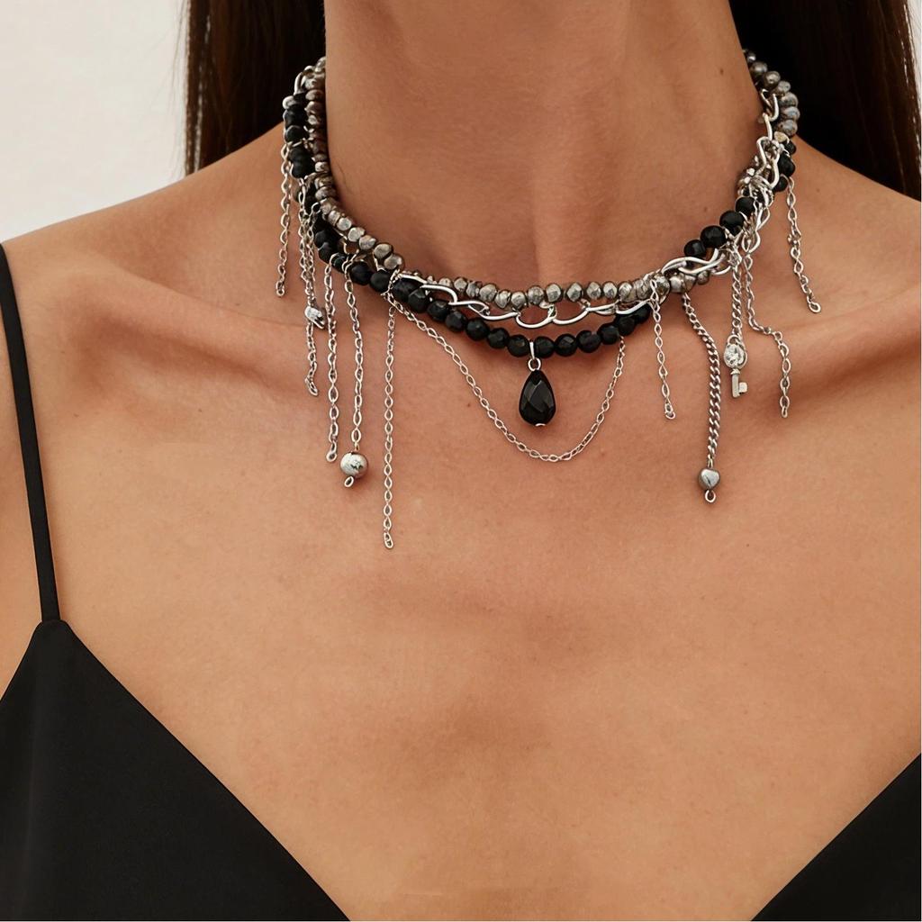 Y2K Spicy Sweet Girl Leather Choker: Cross Ultra-Short, Heavy-Duty Chain Collar