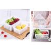 Kitchen Refrigerator Crisper Food Preservation Box 1.5L White Sealed Storage Container Transparent Drain Board Fruit Vegetable